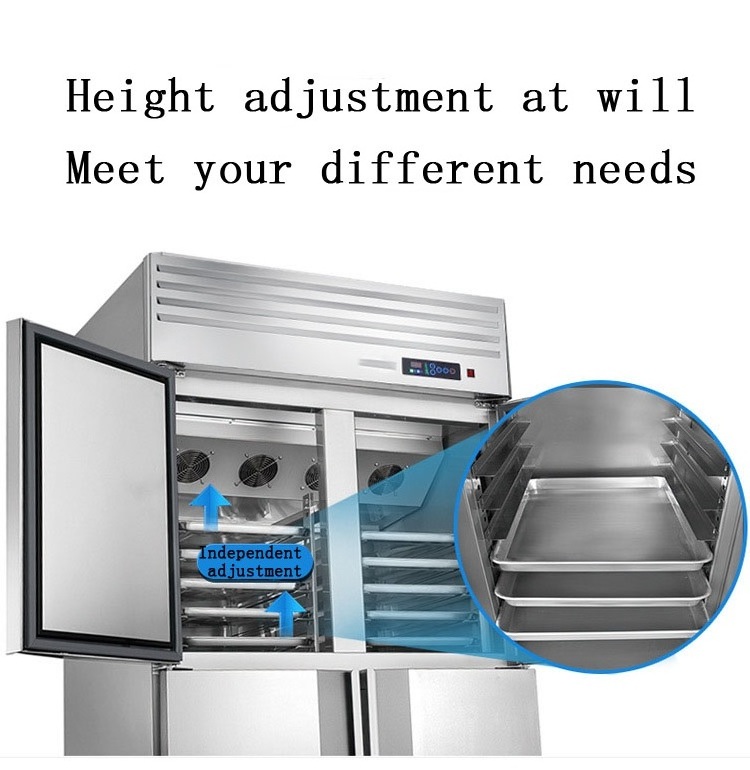 Professional Cold storage four door upright stainless steel commercial refrigerator and deep freezer