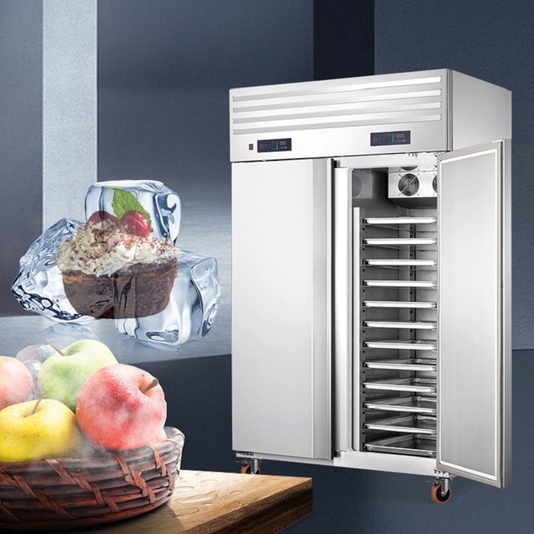 Professional Cold storage four door upright stainless steel commercial refrigerator and deep freezer