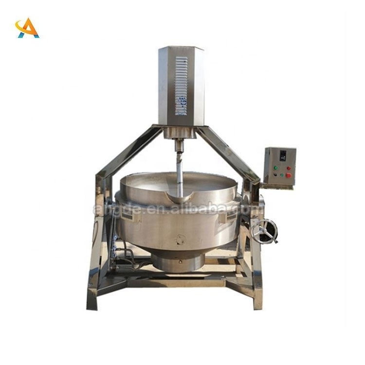 Commercial  Condensation Processing Mixer Gas Electric Steam Type Curry Jacketed Cooking Kettle with Mixer