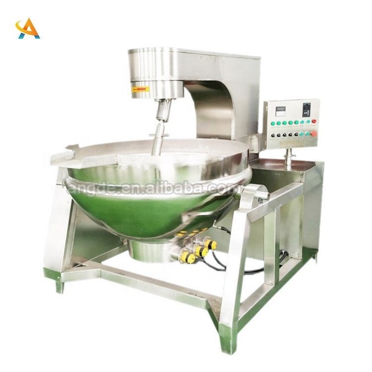 Commercial  Condensation Processing Mixer Gas Electric Steam Type Curry Jacketed Cooking Kettle with Mixer