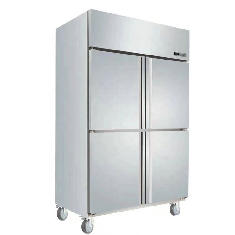 Professional Cold storage four door upright stainless steel commercial refrigerator and deep freezer