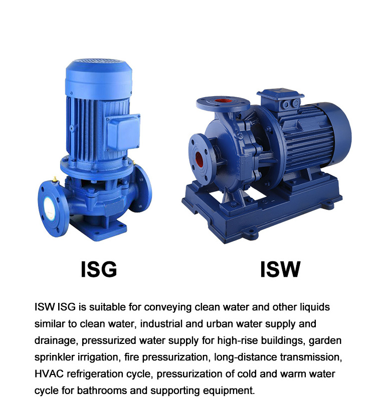 ISW High Building Pressurized Water Delivery Centrifugal Booster Pump Pineline Water Pump For Water Distribution