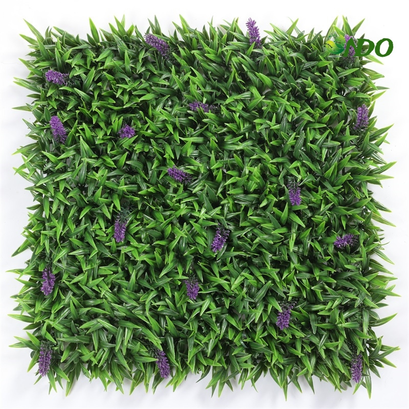 Green plants artificial grass wall with flowers home Hedge artificial plant plastic vertical green wall for decoration