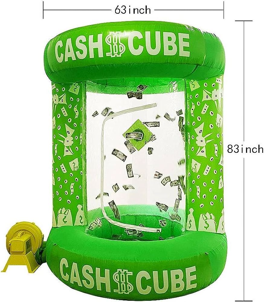 Inflatable cube cash grab money grab machine booth grab money game inflatable money flying machine