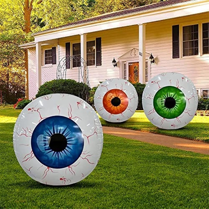 Eyeball Decorations Balloons, Scary Plastic Balloon Props Bloodshot Eyeballs Indoor Garden Halloween Decors for Lawn Party