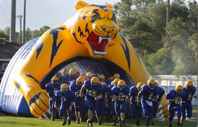 Custom high quality Outdoor Giant Run Through Sport Entrance Tiger Head Mascot Tunnel,Athlete Inflatable Tiger Football Tunnel