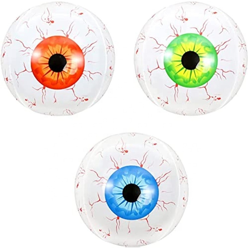 Eyeball Decorations Balloons, Scary Plastic Balloon Props Bloodshot Eyeballs Indoor Garden Halloween Decors for Lawn Party