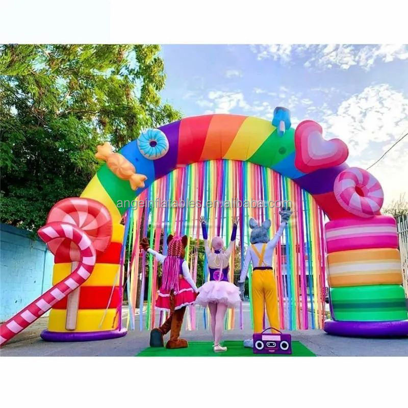 Giant Inflatable Arch Outdoor Christmas inflatable candy cane Donut arch Inflatable Entrance Arch