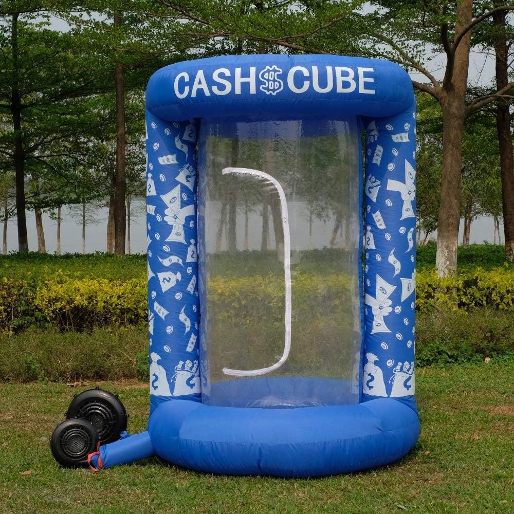 Inflatable cube cash grab money grab machine booth grab money game inflatable money flying machine