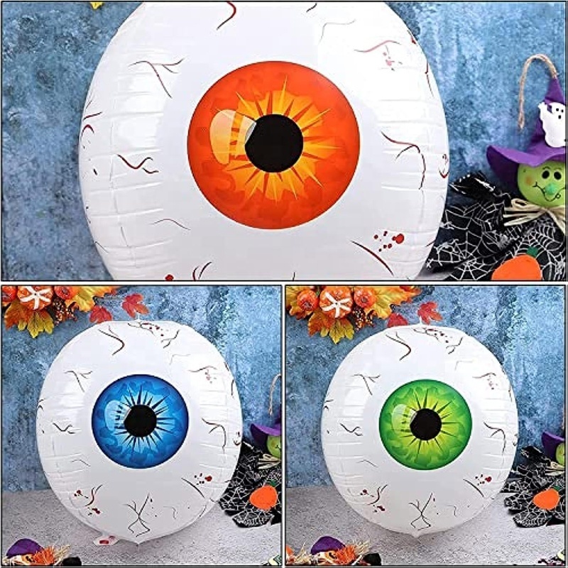 Eyeball Decorations Balloons, Scary Plastic Balloon Props Bloodshot Eyeballs Indoor Garden Halloween Decors for Lawn Party