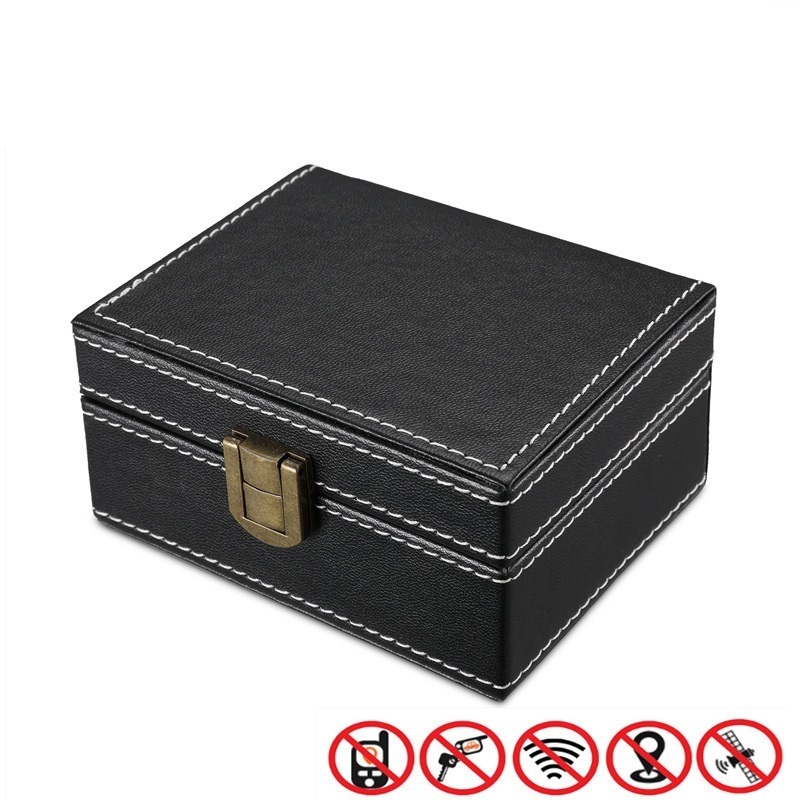 Black Rfid Blocking Faraday protector box for phone and car keys