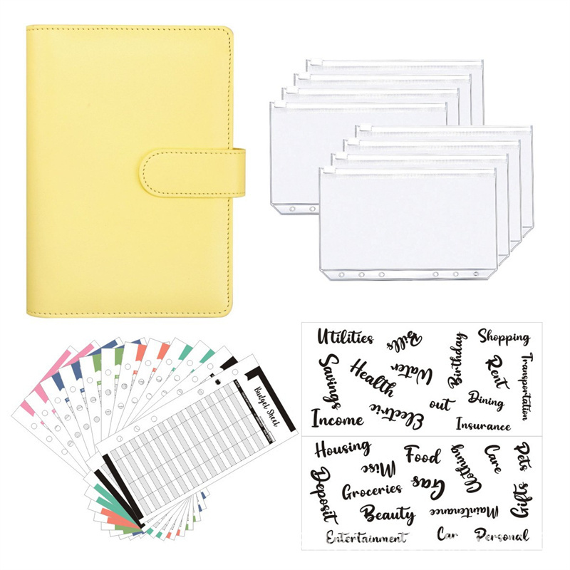 New arrival A6 budget binder with zipper cash envelopes