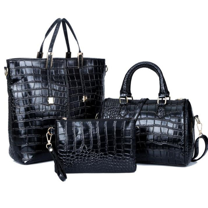 Fashion Gold Croco Pattern Pu leather New Model Purses and Ladies Handbags