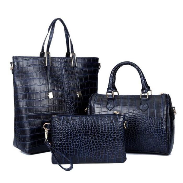 Fashion Gold Croco Pattern Pu leather New Model Purses and Ladies Handbags