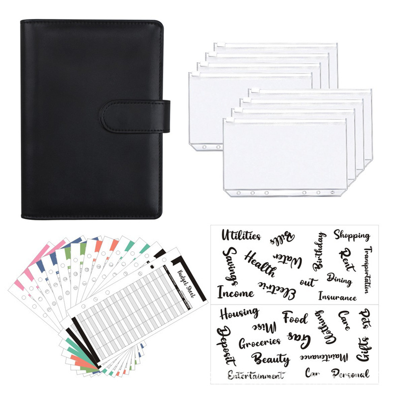 New arrival A6 budget binder with zipper cash envelopes