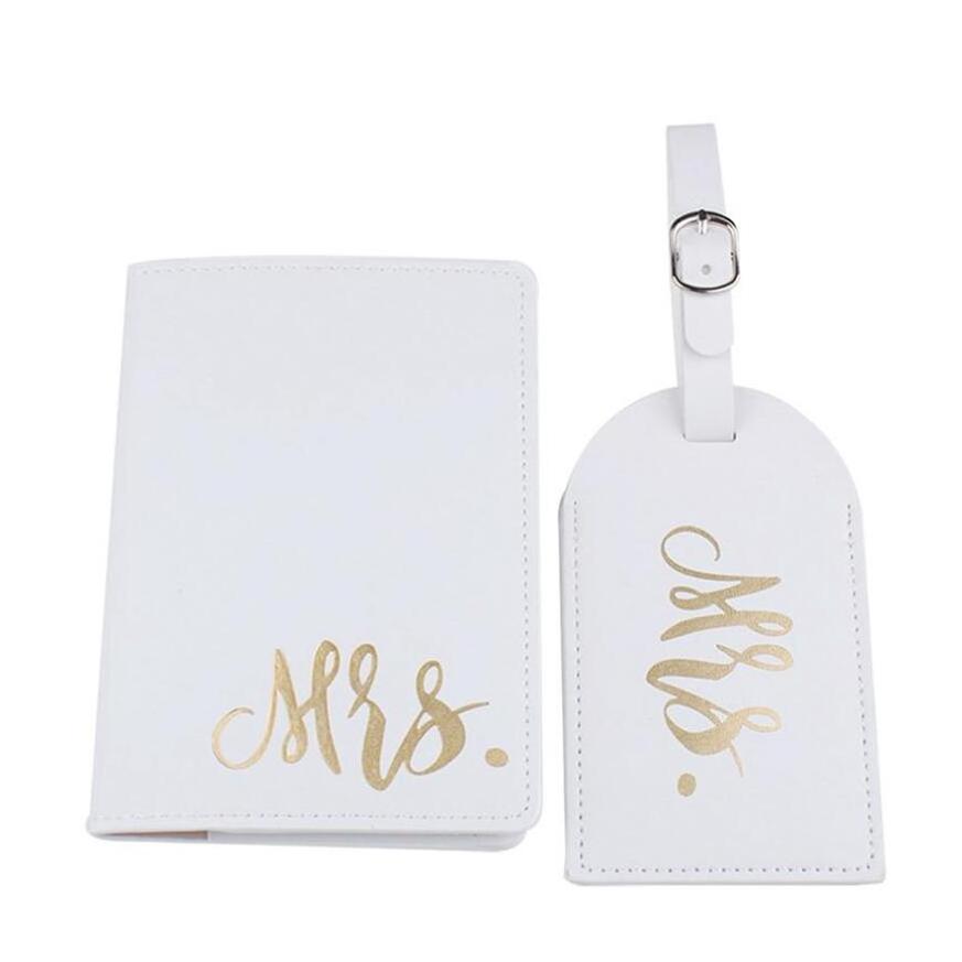 Hot selling Pu leather Mr and Mrs passport holder & and luggage tag