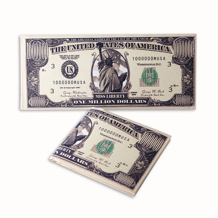 Canvas Men 100 Dollar Bill Purse Wallet Print Wallets for Women Fashionable Short ODM Korea Fashion Open Hold Money