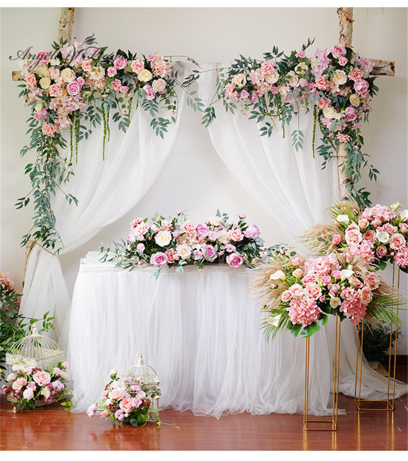 Wedding Pink series Artificial Rose Flower Wall Hotel Wedding Background Decoration