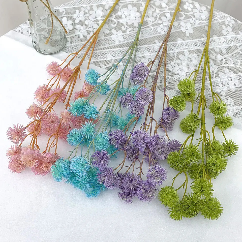 Artificial Plastic Dandelion Pompom Thorn Ball Shooting Props DIY Wedding Floral Arrangement Material Home Room Decor A5641