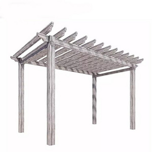 Waterproof WPC Composite Wooden Pavilion Gazebo Grape Trellis Carport Pergola Set Kit