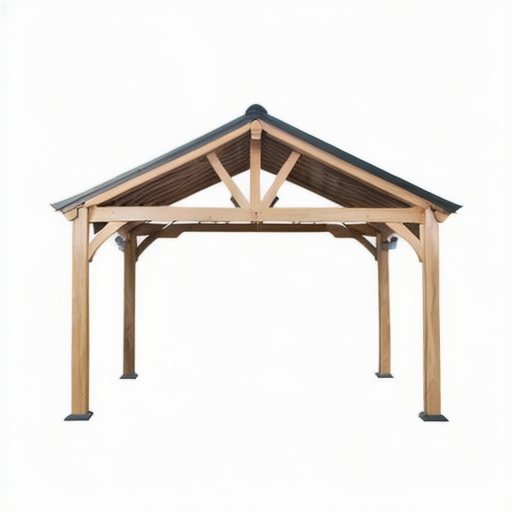 Waterproof WPC Composite Wooden Pavilion Gazebo Grape Trellis Carport Pergola Set Kit