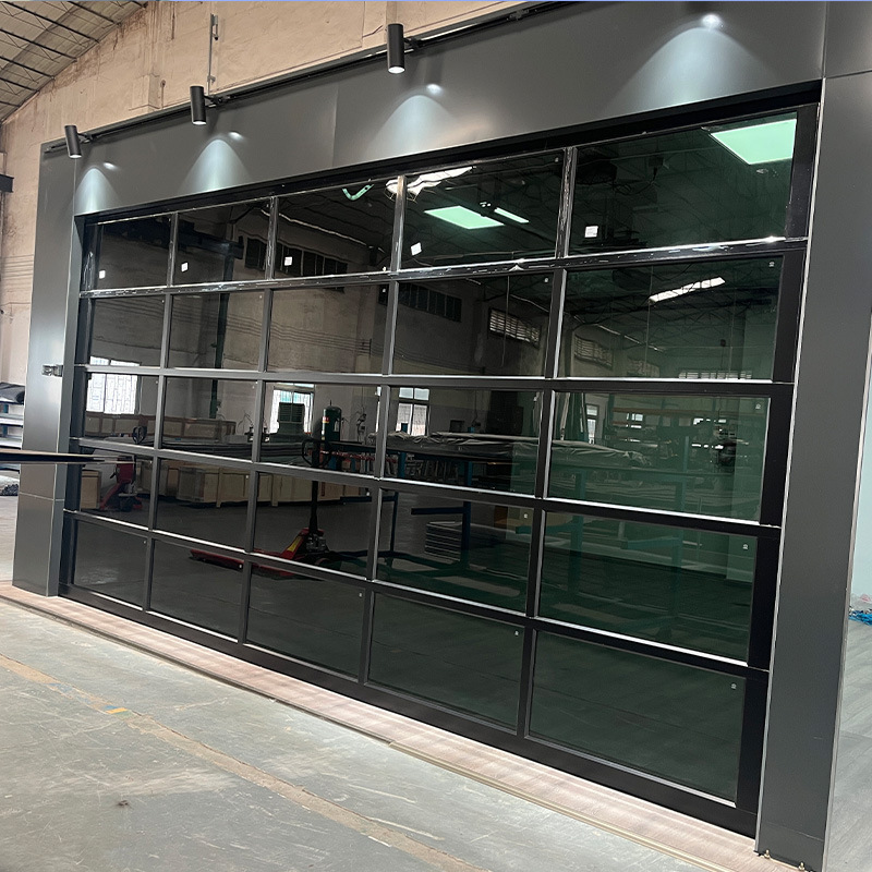 High Quality Modern Overhead Garage Glass Door Custom 7x7 7x18 8x7 8x8 9x7 9x8 9x9 10x7 10x8 10x10 12x7 12x10 12x12 Door