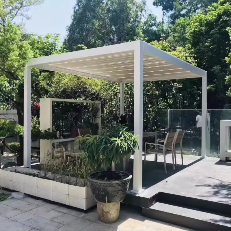 Customized Size Sunshade Aluminum Pergola Roof Electric Outdoor Protection Bioclimatic Waterproof Gazebo