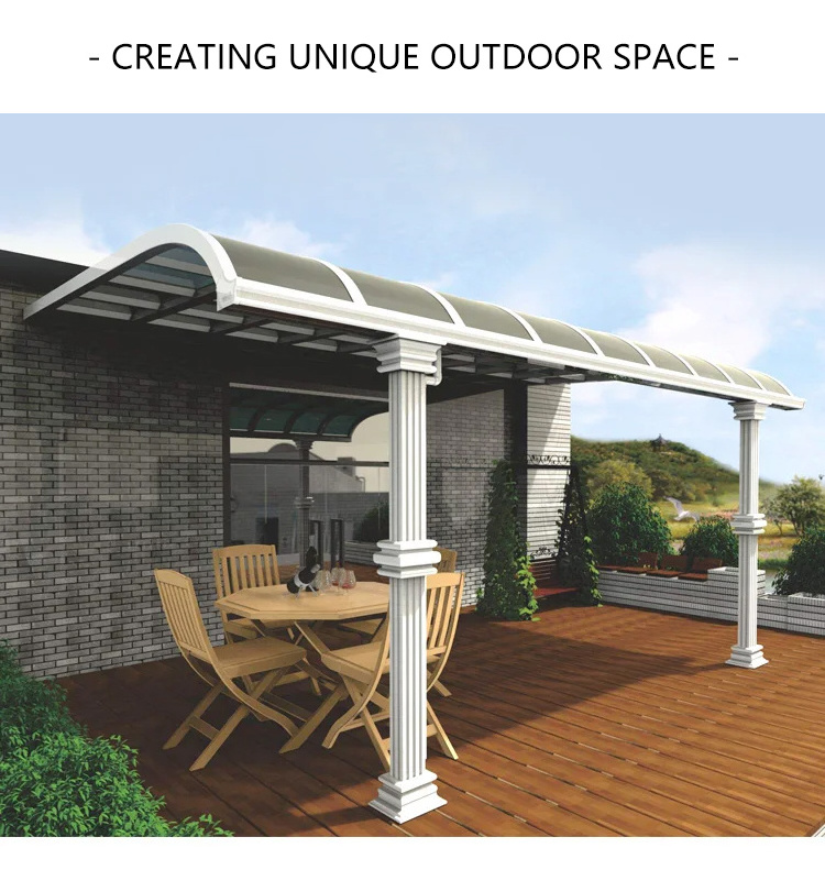 Best Sale Low Cost Outdoor Easy Assemble Solid Polycarbonate Gazebo Shed Balcony Canopy