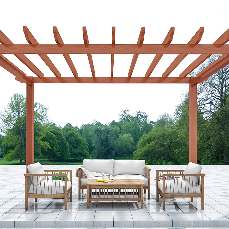 Modern waterproof  pergola parts event flower arbour patio garden balcony country gazebo wood wpc pergola set