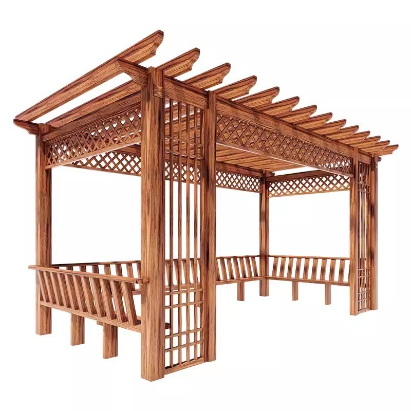 High Quality Luxury Wooden Garden Hot Tub Gazebo Outdoor Pavilion For Botany Waterproof Grape Trellis Wooden Pergola