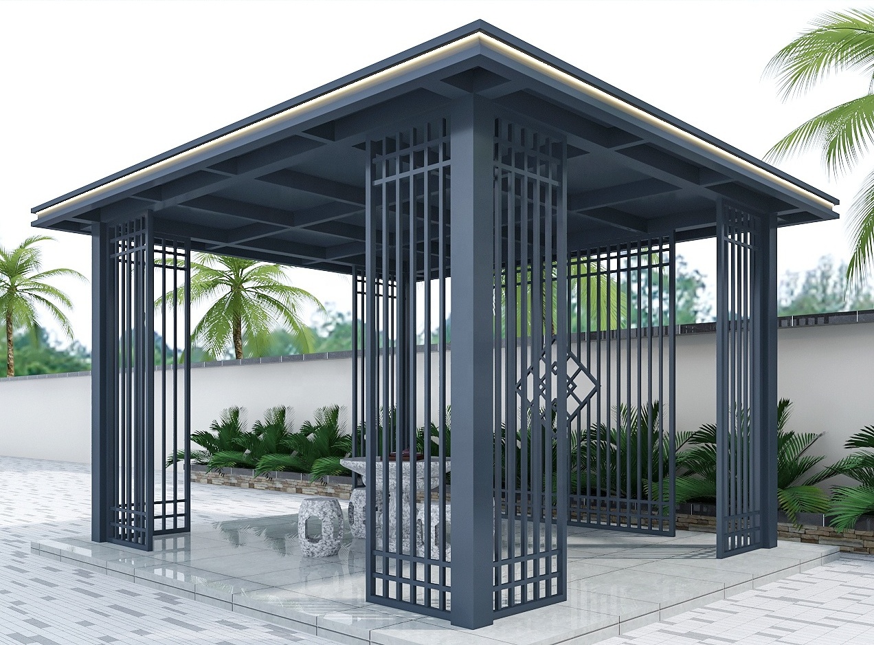 Wholesale Aluminum Supplier De Madera Design And Easy Assemble Waterproof Outdoor Garden Metal Gazebo Pergolas