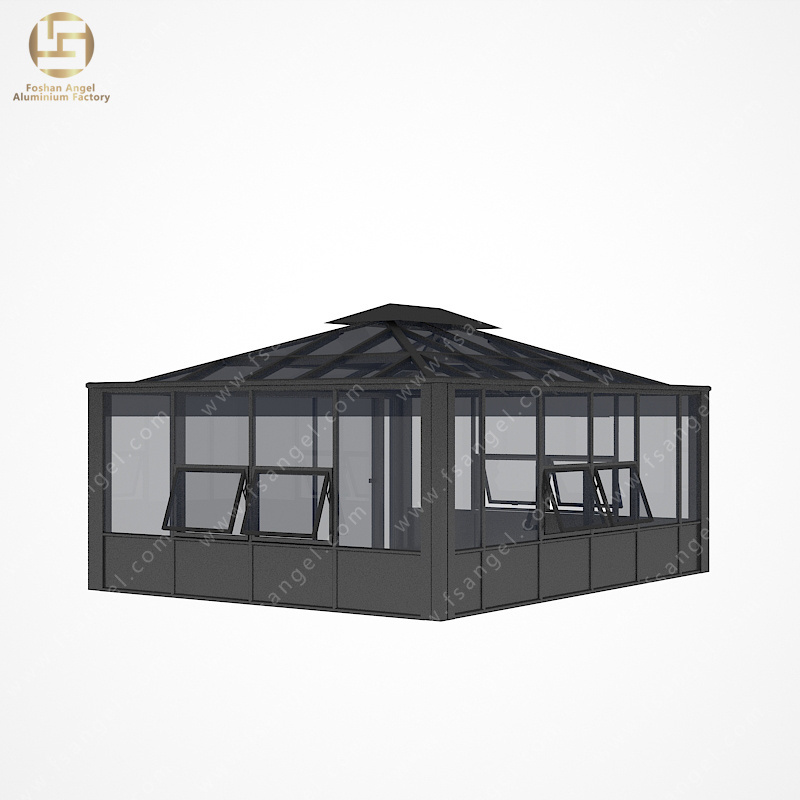 Modern Insulated Aluminum Frame Solarium Wholesale Price Prefab Glass Sunroom For 4 Season