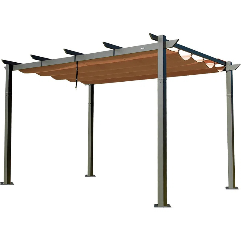 Modern Backyard Aluminum Outdoor Retractable Pergola Pavilion Grill Gazebo Metal Grape Trellis Pergola