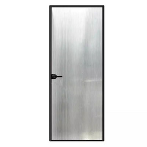 Modern Kitchen Toilet Door Design Decorative Fiber Frosted Glass Aluminium Bathroom Door Swing Graphic Design Double Commercial