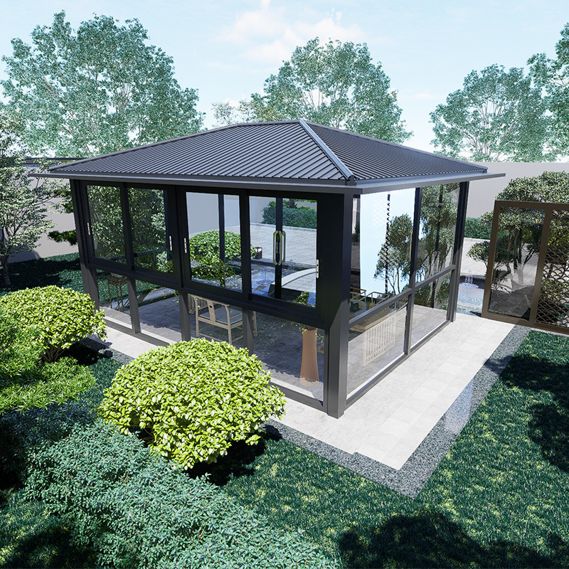 Villa Backyard Aluminium Tempered Glass House Winter Garden Sunroom