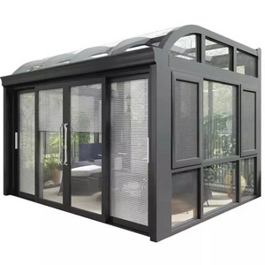 Prefabricated Winter Garden Patio Enclosure Modern Glass House Free Standing 4 Seasons Sun Room Aluminum Sunroom