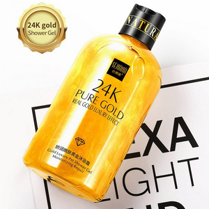 private label Promotional perfume 24k gold whitening moist shower gel bath for black skin