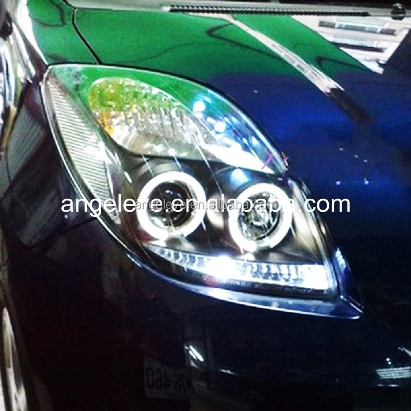 2006-2010 year For TOYOTA Yaris LED Angel Eyes Head Light with Projector Lens