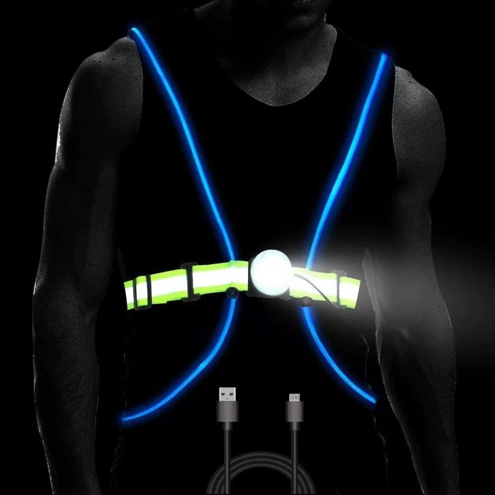 Hot Selling Multi-color Running lights Walking Bicycle Lights Reflective Charging Safety LED vest Riding Safety accessories