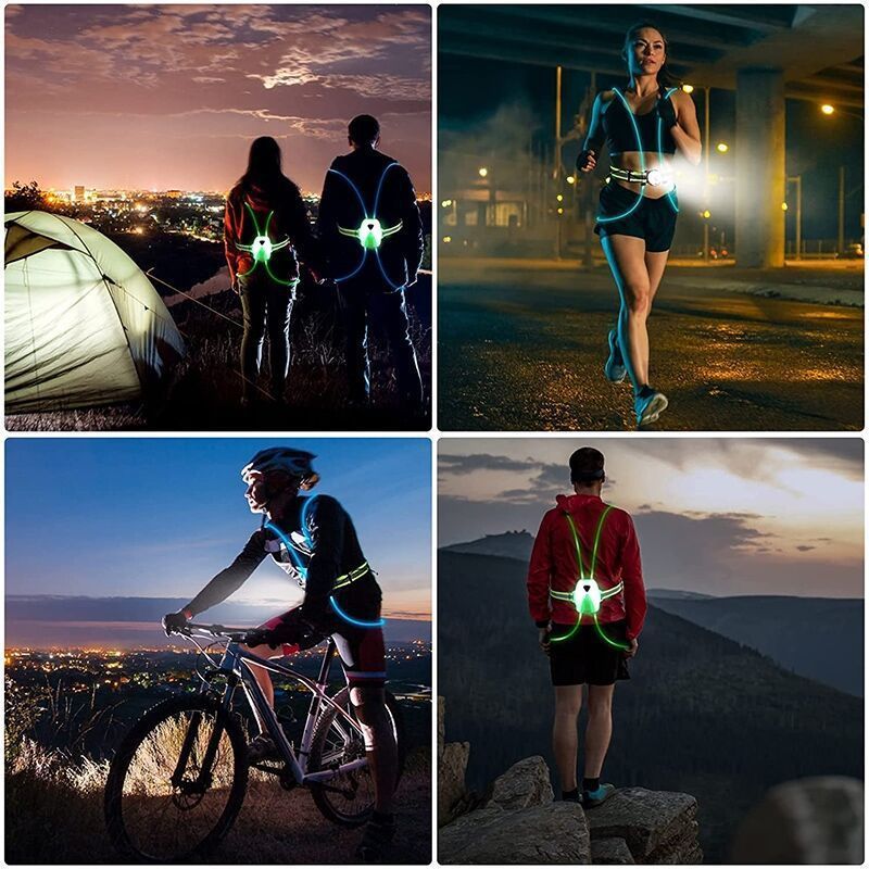 Hot Selling Multi-color Running lights Walking Bicycle Lights Reflective Charging Safety LED vest Riding Safety accessories