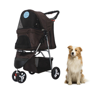 Carrito De Paseo Para Perro Folding Travel Carrier Carriage Bag Cat Cart Carrier Double Decker Dog Trolley 3 Wheel Pet Stroller