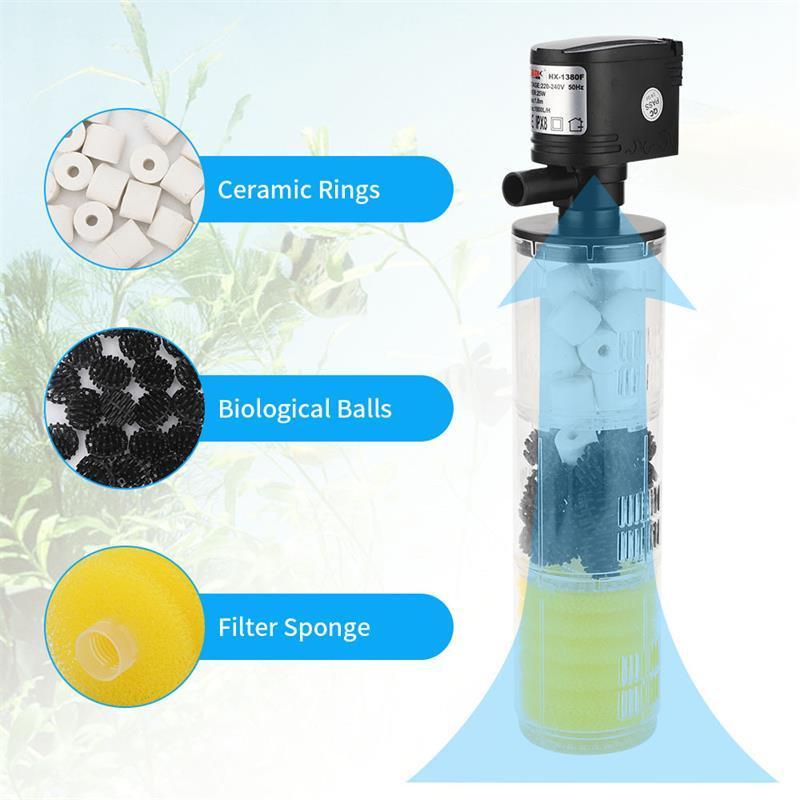 Top Seller Internal Mini Water Proof Canister Filter Aquarium Fish Tank Built In Top Aquarium Sponge Filter