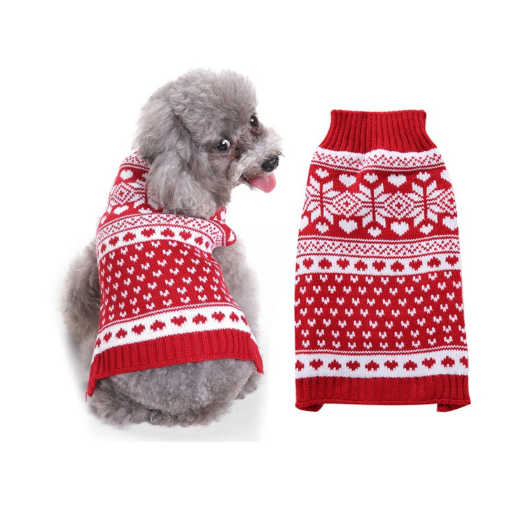 Wholesale Luxury Designer Dog Clothes Pet Apparel Ropa Para Perro Fuzzy Knit Christmas Dog Sweaters