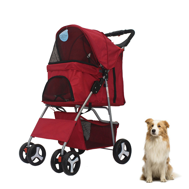 Top Seller Poussette Pour Chien Pet Car Lightweight Folding Trolley Pet Cat Cart Carrier Large Luxury Dog Pet Strollers