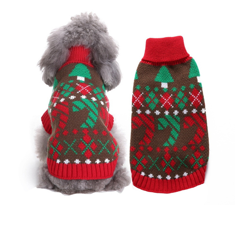 Wholesale Luxury Designer Dog Clothes Pet Apparel Ropa Para Perro Fuzzy Knit Christmas Dog Sweaters