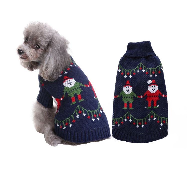 Wholesale Luxury Designer Dog Clothes Pet Apparel Ropa Para Perro Fuzzy Knit Christmas Dog Sweaters