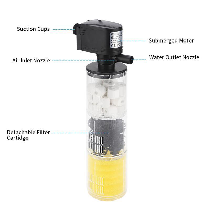 Top Seller Internal Mini Water Proof Canister Filter Aquarium Fish Tank Built In Top Aquarium Sponge Filter