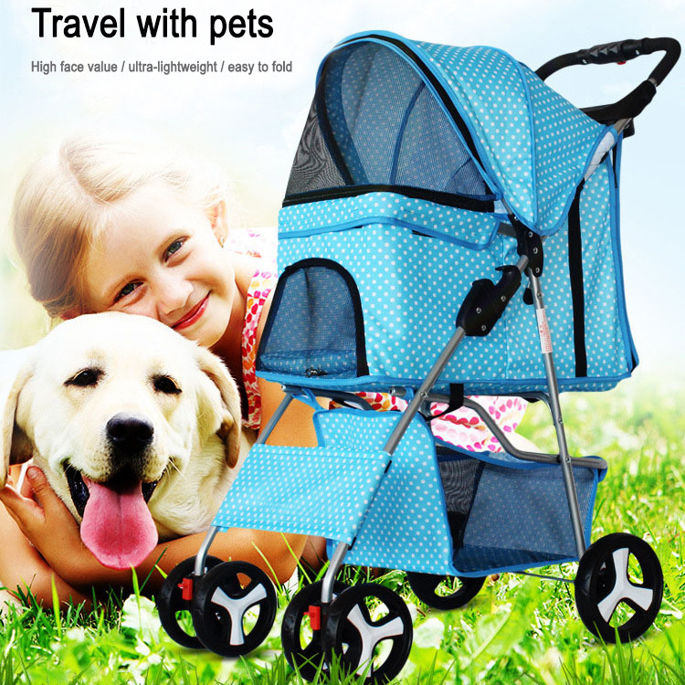 Top Seller Poussette Pour Chien Pet Car Lightweight Folding Trolley Pet Cat Cart Carrier Large Luxury Dog Pet Strollers