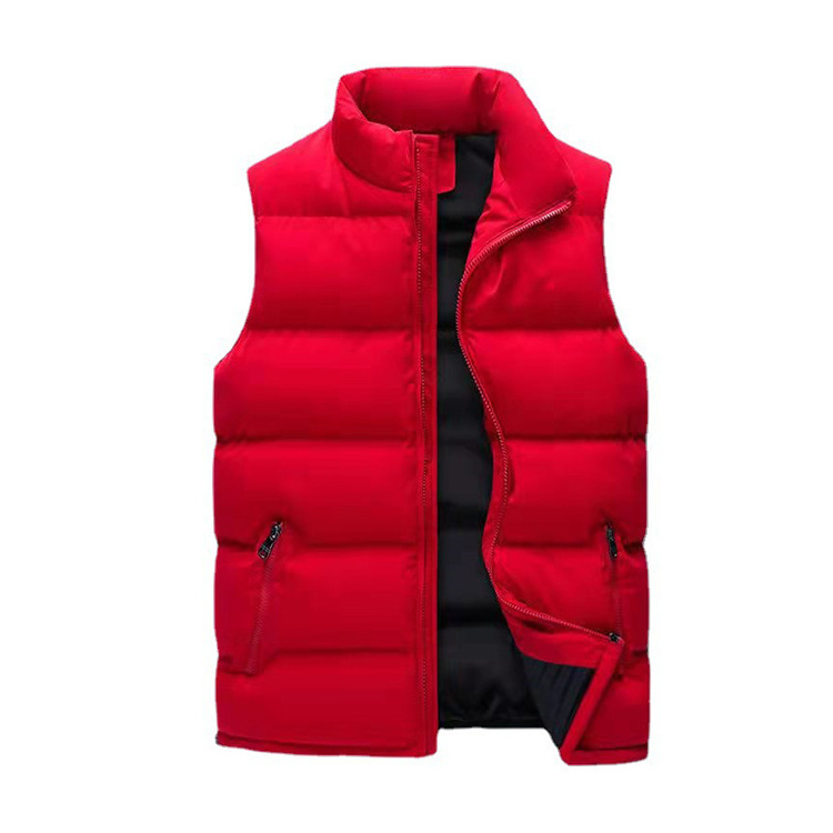 Winter Warm Male Clothing Crop Top Cotton Work Wear Bubble Puffer Sleeveless Men's Vests & Waistcoats