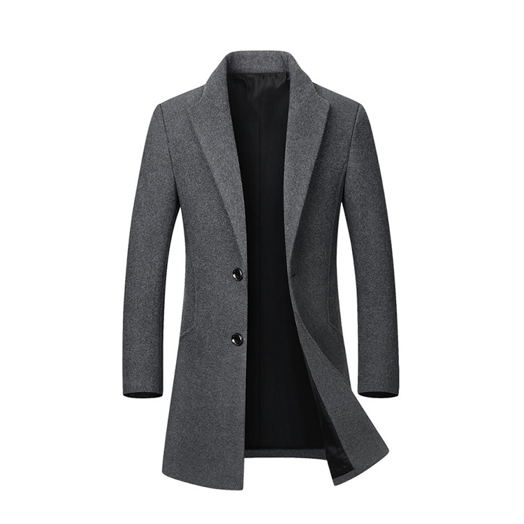 Winter Heavy Utility Cotton Lapel Men Oversized Single Breasted Clothing Slim Trench Coat Warm Overcoat Jacket